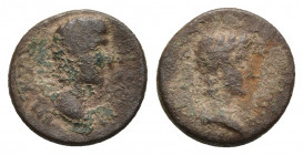 PHRYGIA. Midaeum. Augustus (27 BC-14 AD). Ae.
Obv: CEBACTOC.
Bare head of Augustus right; lituus to right.
Rev: MIΔAEΩN.
Bare head (of Caius?) rig...