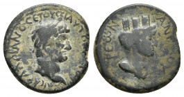 CILICIA. Anemurium. Trajan (98-117). Ae.
Obv: ΚΑΙСΑΡ ΤΡΑΙΑΝΟС.
Laureate head of Trajan right.
Rev: ΑΝЄΜΟΥΡΙЄωΝ.
Turreted and veiled head of Tyche ...