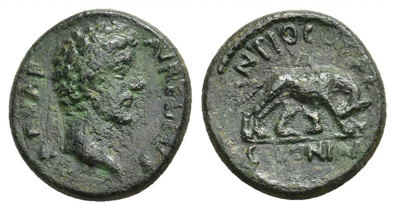 PISIDIA. Antioch. Marcus Aurelius (Caesar, 139-161). Ae. Obv: AVRELIVS CAESAR. B...