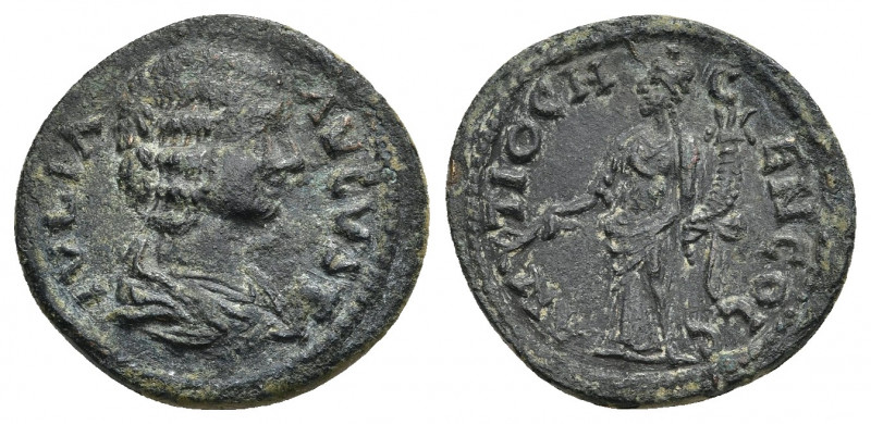 PISIDIA. Antioch. Julia Domna (Augusta, 193-217). Ae.
Obv: IVLIA AVGVSTA.
Drap...
