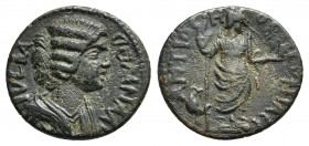 PISIDIA. Antioch. Julia Domna (Augusta, 193-217). Ae.
Obv: IVLIA AVGVSTA.
Draped bust right.
Rev: COL MEN ANTIOC.
Mên standing facing, head right,...