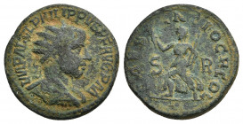 PISIDIA. Antiochia. Philip I, 244-249. 'Dupondius'.
Obv: IMP M IVL PHILIPPVS P F AVG P M Radiate, draped and cuirassed bust of Philip I to right, see...