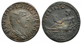 PISIDIA. Antioch. Philip I (AD 244-249). Ae.
Obv: IMP C M IVL PHILIPPVS AV.
Radiate, draped and cuirassed bust of Philip I right, seen from behind....