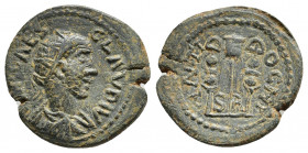 PISIDIA. Antiochia. Claudius II Gothicus (268-270). Ae.
Obv: IMP CAES M AVP CLAVDIV.
Radiate, draped and cuirassed bust right.
Rev: ANTIOCHI / SR....
