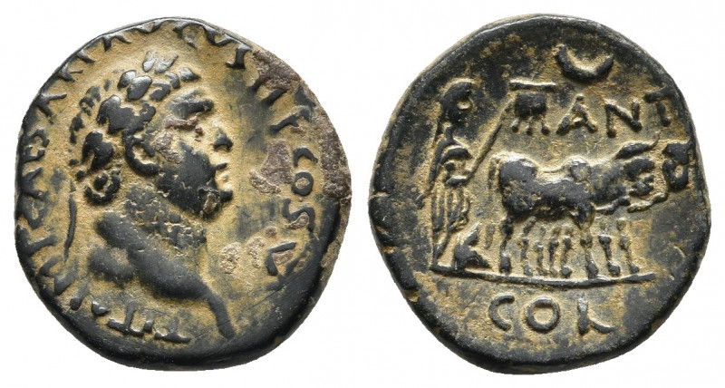 PISIDIA. Antioch. Titus (Caesar, 69-79). Ae. Obv: T CAEƧ IMP POИT. Laureate head...
