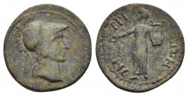 ISLANDS OFF THRACE, Imbrus. Pseudo-autonomous issue. Ae. 2nd century AD. Obv: Head of Athena to right, wearing crested Corinthian helmet.
Rev: IMBPIΩ...