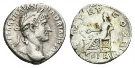 HADRIAN (117-138). Denarius. Rome. Obv: IMP CAESAR TRAIAN HADRIANVS AVG.
Laureate head of Hadrian to right.
Rev:P M TR P COS III / SAL AVG.
Salus s...
