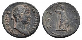 HADRIAN (117-138). Denarius. Rome.
Obv: HADRIANVS AVGVSTVS P P. Laureate bust of Hadrian right, slight drapery on far shoulder.
Rev: COS III.
Miner...