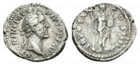 ANTONINUS PIUS (138-161). Denarius. Rome.
Obv: ANTONINVS AVG PIVS P P IMP II.
Laureate head right.
Rev: TR POT XX COS IIII.
Annona standing right,...