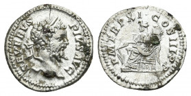 SEPTIMIUS SEVERUS (193-211). Denarius. Rome.
Obv: SEVERVS PIVS AVG.
Laureate head right.
Rev: P M TR P XI COS III P P.
Fortuna seated left with ru...