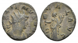 GALLIENUS (253-268). Antoninianus. Rome.
Obv: GALLIENVS AVG.
Radiate and cuirassed bust right.
Rev: LIBERAL AVG.
Liberalitas standing left, holdin...