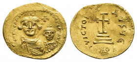 HERACLIUS with HERACLIUS CONSTANTINE (610-641). GOLD Solidus. Constantinople.
Obv: δδ NN ҺЄRACLIЧS ЄT ҺЄRA CONST P P AV.
Crowned and draped facing b...