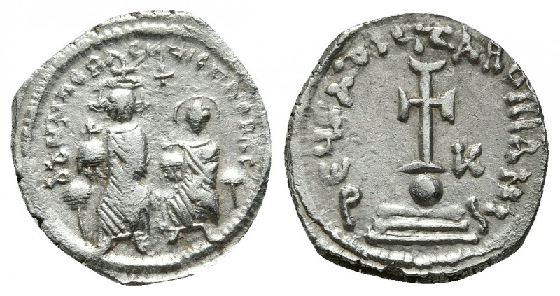 HERACLIUS with HERACLIUS CONSTANTINE (610-641). Hexagram. Constantinople. Obv: δ...