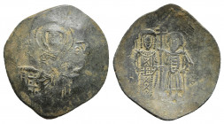 EMPIRE OF NICAEA. Theodore II Ducas-Lascaris (1208-1222). Trachy. Nicaea. Obv: MP - ΘV. Virgin Mary seated facing on throne, holding Christ medallion ...