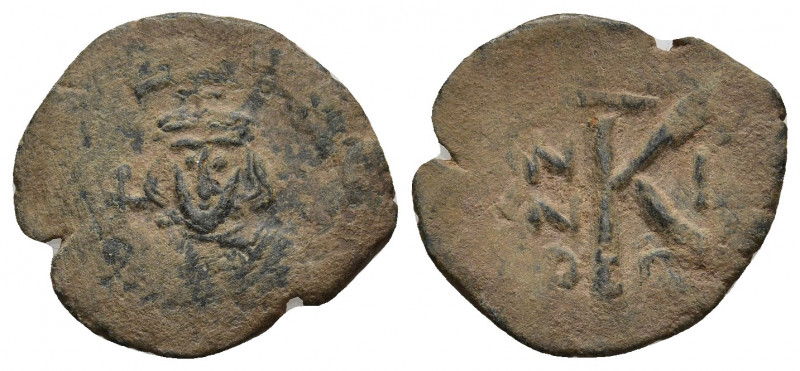 JUSTINIAN II (First reign, 685-695). Half Follis. Constantinople. RY 2 (686/7)....
