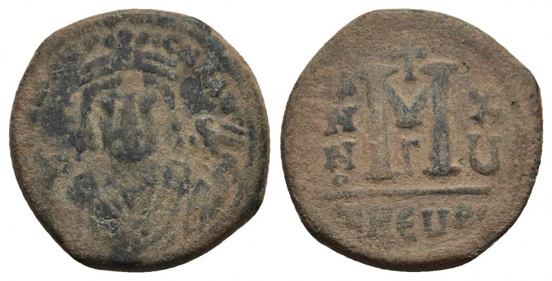 MAURICE TIBERIUS (582-602). Follis. Theoupolis (Antioch). Dated RY 15.
Obv: Cro...