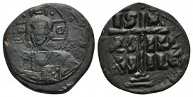ANONYMOUS FOLLES. Class A1. Attributed to John I (969-976). Follis. Contemporary imitation of Constantinople.
Obv: Facing bust of Christ Pantokrator....