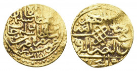 OTTOMAN EMPIRE. Süleyman I (1520-1566). Gold Sultani AH 927.Sidrekipsi.
Obv: Legend.
Rev: Legend.
A-1317.
Condition: Very fine.
Weight: 3.31 g.
...