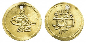 OTTOMAN EMPIRE. Selim III (AH 1203-1222 / AD 1789-1807). GOLD Findiq. Islambul (Constantinople). Dated AH 1203//4 (1792).
Obv: Toughra.
Rev: Legend ...