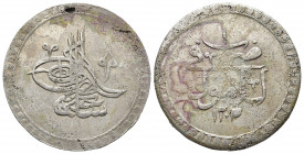 OTTOMAN EMPIRE. Selim III (AH 1203-1222 / 1789-1807 AD). Ikilik. Islambol (Istanbul). Dated AH 1203//1 (1789 AD).
Obv: Toughra.
Rev: Legend, with mi...
