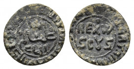 ITALY. Sicily. Guglielmo II (1166-1189). Follaro. Messina.
Obv: + OPERATAIN VRBE MESSANE.
REX W / SCVS in two lines; annulet above.
Rev: Legend in ...