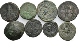 8 Mixed Byzantine Coins.

Obv: .
Rev: .

.

Condition: See picture. No return.

Weight: g.
Diameter: mm.