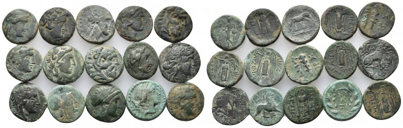 15 Greek Mixed Coins.

Obv: .
Rev: .

.

Condition: See picture. No retur...