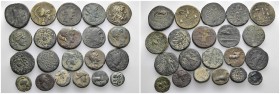 21Greek  Coins.

Obv: .
Rev: .

.

Condition: See picture. No return.

Weight: g.
Diameter: mm.