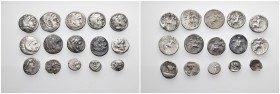 15 Greek Silver Mixed Coins.

Obv: .
Rev: .

.

Condition: See picture. No return.

Weight: g.
Diameter: mm.