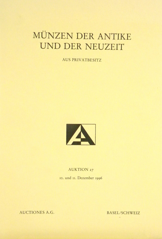Notable Series of Auction Catalogues

Auctiones A.G./S.A. [Münzen und Medaille...