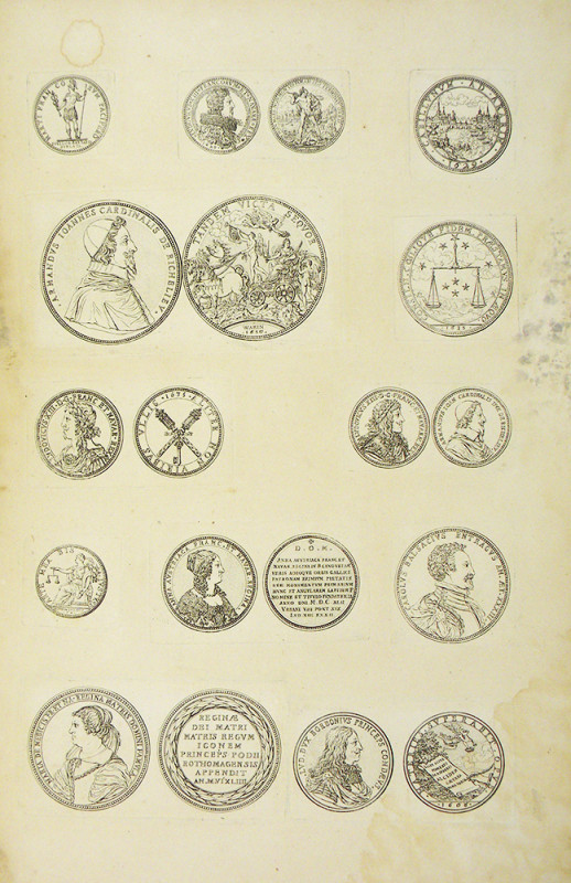 Extremely Rare Engraved Plates Depicting French & Ancient Coins from Louis XIV’s...