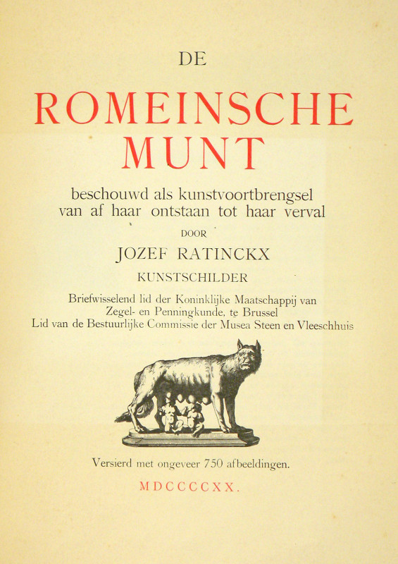 Ratinckx on the Art of Roman Coins

Ratinckx, J. DE ROMEINSCHE MUNT BESCHOUWD ...