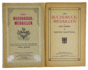 Scarce Work on Printing Medals, with Supplement

Jehne, Paul. ÜBER BUCHDRUCK-MEDAILLEN. Dippoldiswalde, 1907. 8vo, original cloth-backed card covers...