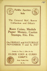 Over 100 Different Tom Elder Catalogues

Elder, Thomas L. NUMISMATIC AUCTION CATALOGUES. New York, etc., 1905–1940. One hundred nine different catal...