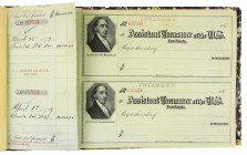 1879–1880 Treasury Department Checkbook

United States Treasury. ORIGINAL CHECKBOOK: DISBURSING OFFICERS’ CHECKS ON ASSISTANT TREASURER, NEW YORK, N...