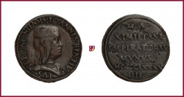 Bologna, Giovanni II Bentivoglio (1494-1509), STRUCK (CONIATA) bronze PROVA DEL TESTONE (or medal), 14,55 g Cu/Ae, 29 mm, opus: F. Raibolini (il Franc...