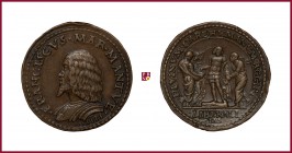 Mantua, Francesco II Gonzaga (1484-1519), STRUCK (CONIATA) bronze PROVA DEL DOPPIO TESTONE (or medal), 18,73 gr., Cu, 34 mm, opus: B. Melioli, bust le...