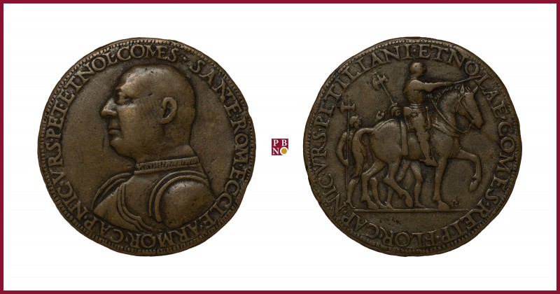 Niccolo Orsini (1442-1510), CONTEMPORARY CAST bronze medal (1486-1494), 32,37 g ...