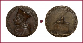 Milan, Carlo Borromeo (1538-1584), cardinal and archbishop of Milan, CONTEMPORARY CAST bronze medal, 40.2 gr., 50 mm, bust left/lamb on altar. • TA • ...