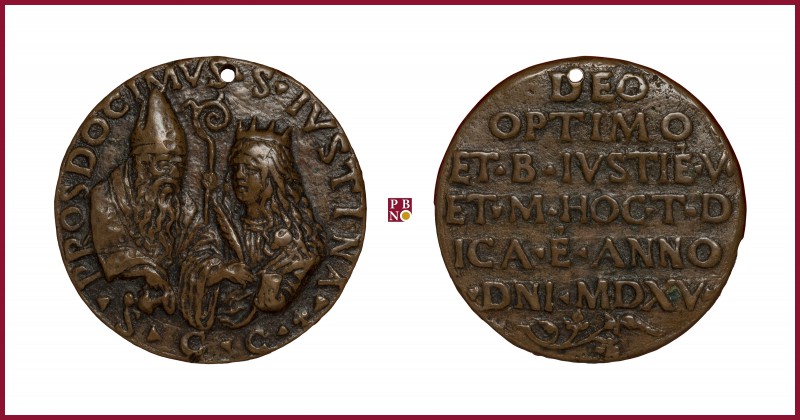 Padua, CONTEMPORARY CAST bronze medal, 1515, 44,26 gr.; 42 mm; opus: Padovan Sch...