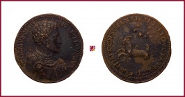 Tuscany, Cosimo I de Medici (1519-1574), STRUCK bronze medal,1537, 25,37 g Cu/Ae, 34 mm, opus: D. di Polo de Vetri, bust left/Capricorn right, Toderi-...