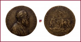 Venice, Tommaso Rangone from Ravenna (1485-1577), philologist and physician, CONTEMPORARY CAST brass medal, (1588), 65 g Cu/Ae, 54 mm, opus: A. Vittor...