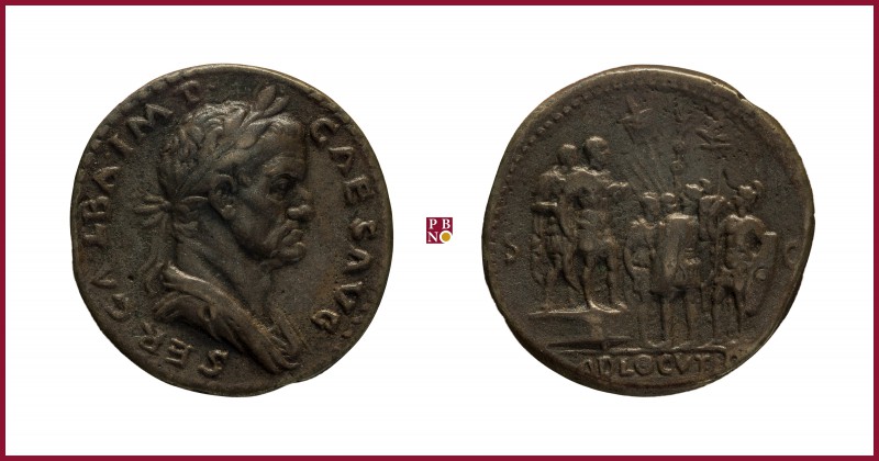 Galba (69 AD), later aftercast bronze medal in a form of Roman Sestertius (16th ...