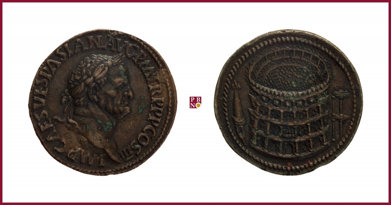 Vespasian (69-79), early aftercast bronze medal in a form of Roman Sestertius (1...