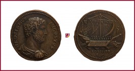 Hadrian (117-138), early aftercast bronze medal in a form of Roman Sestertius, 29,88 g Ae/Cu, 35 mm, opus: Giovanni da Cavino (1500-1570), later, HADR...