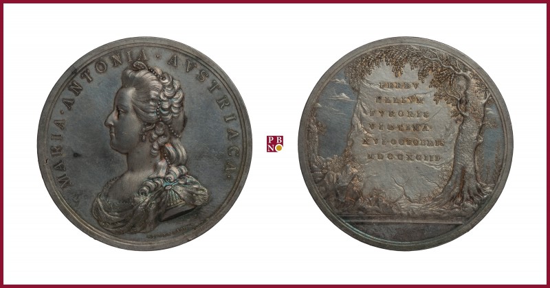 Austria, Marie Antoinette (1774-1792), queen of France, silver medal, 1793, 26,1...
