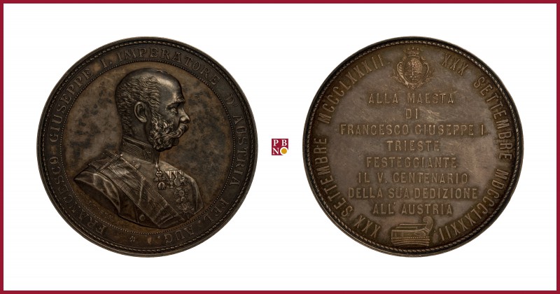 Austria, Franz Joseph (1848-1916), silver medal, 1882, 63,41 g Ag, 55 mm, opus: ...