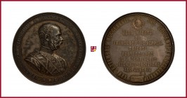 Austria, Franz Joseph (1848-1916), silver medal, 1882, 63,41 g Ag, 55 mm, opus: F. Leisek, 500th Anniversary of the Habsburg’s Trieste (1382-1882), bu...