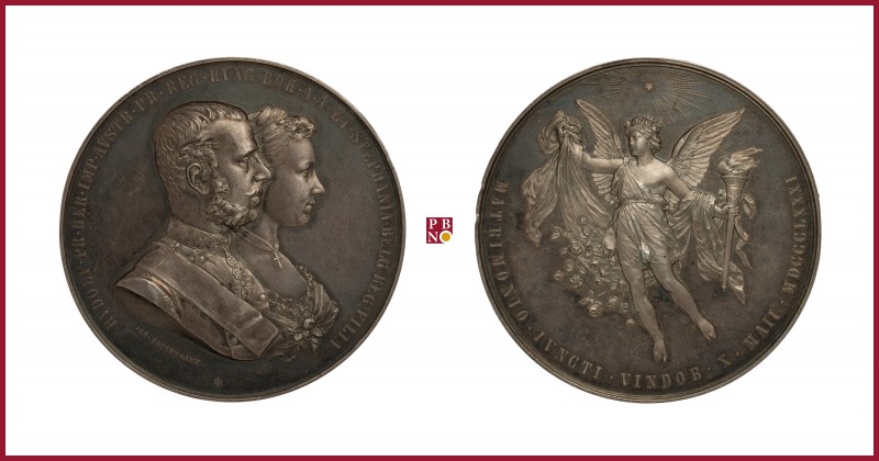 Austria, Franz Joseph (1848-1916), silver medal, 1881, 81,79 g Ag, 55 mm, opus: ...
