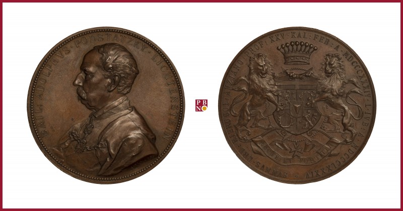 Austria, Franz Joseph (1848-1916), Adolf Podstatzky-Lichtenstein, bronze medal, ...